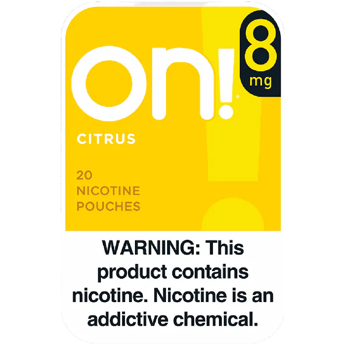 on! Citrus 8MG - Nicotine Pouches front of can