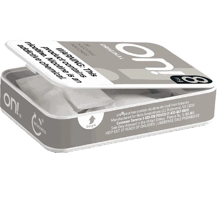 Oni nicotine pouches packaging on a white background