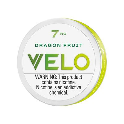 Velo dragon fruit flavored nicotine product packaging on a white background