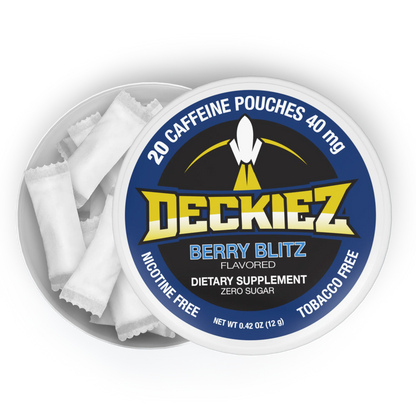 Deckiez Berry Blitz 40MG Caffeine Pouches – Mixed Berry Flavor, Sugar-Free Energy