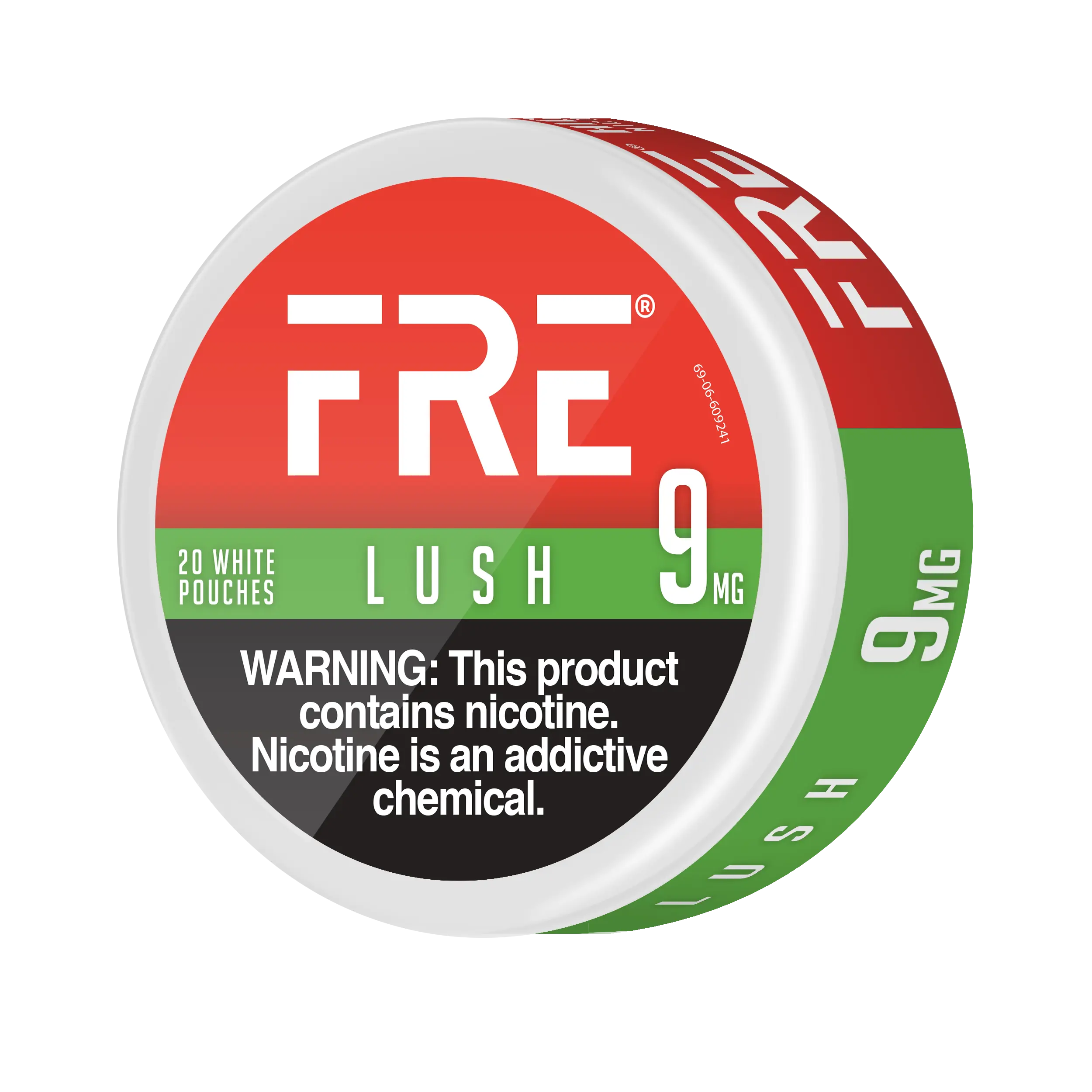 FRE Lush 9MG Nicotine Pouches – Medium Strength, Fruit Flavor, Tobacco-Free