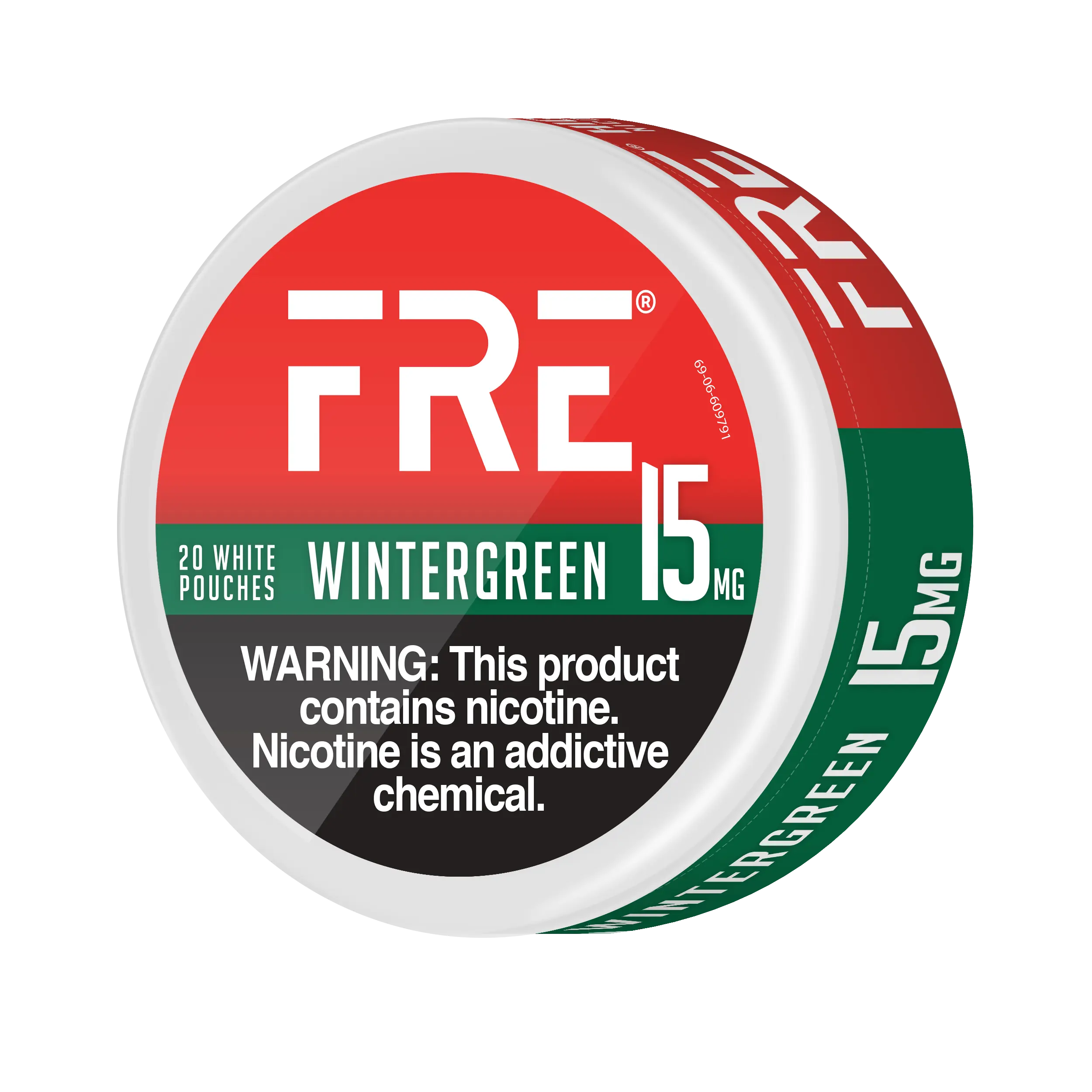 FRE Wintergreen 15MG Nicotine Pouches – Tobacco-Free, 15mg Strength