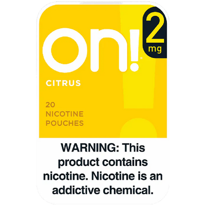 on! Citrus 2MG - Nicotine Pouches front of can