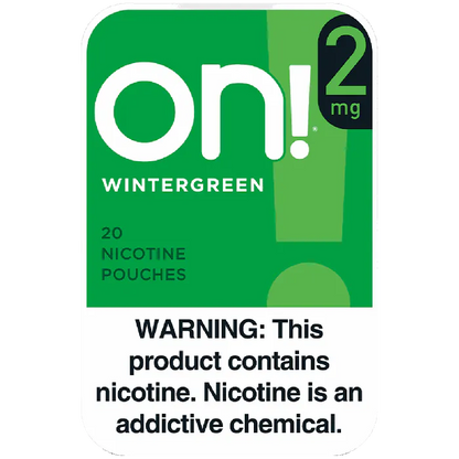 on! Wintergreen 2MG - Nicotine Pouches front of can