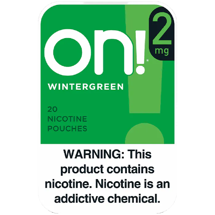 on! Wintergreen 2MG - Nicotine Pouches front of can