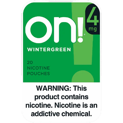 on! Wintergreen 4MG - Nicotine Pouches front of can