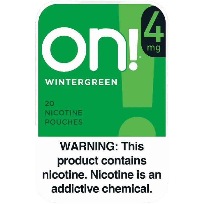 on! Wintergreen 4MG - Nicotine Pouches front of can