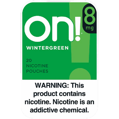 on! Wintergreen 8MG - Nicotine Pouches front of can