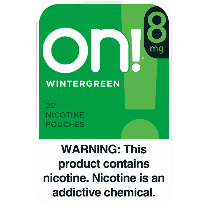 on! Wintergreen 8MG - Nicotine Pouches front of can