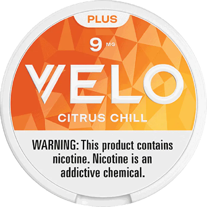 VELO Citrus Chill product packaging with orange and white design
