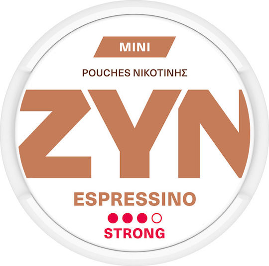 ZYN Espressino packaging with branding and product details.