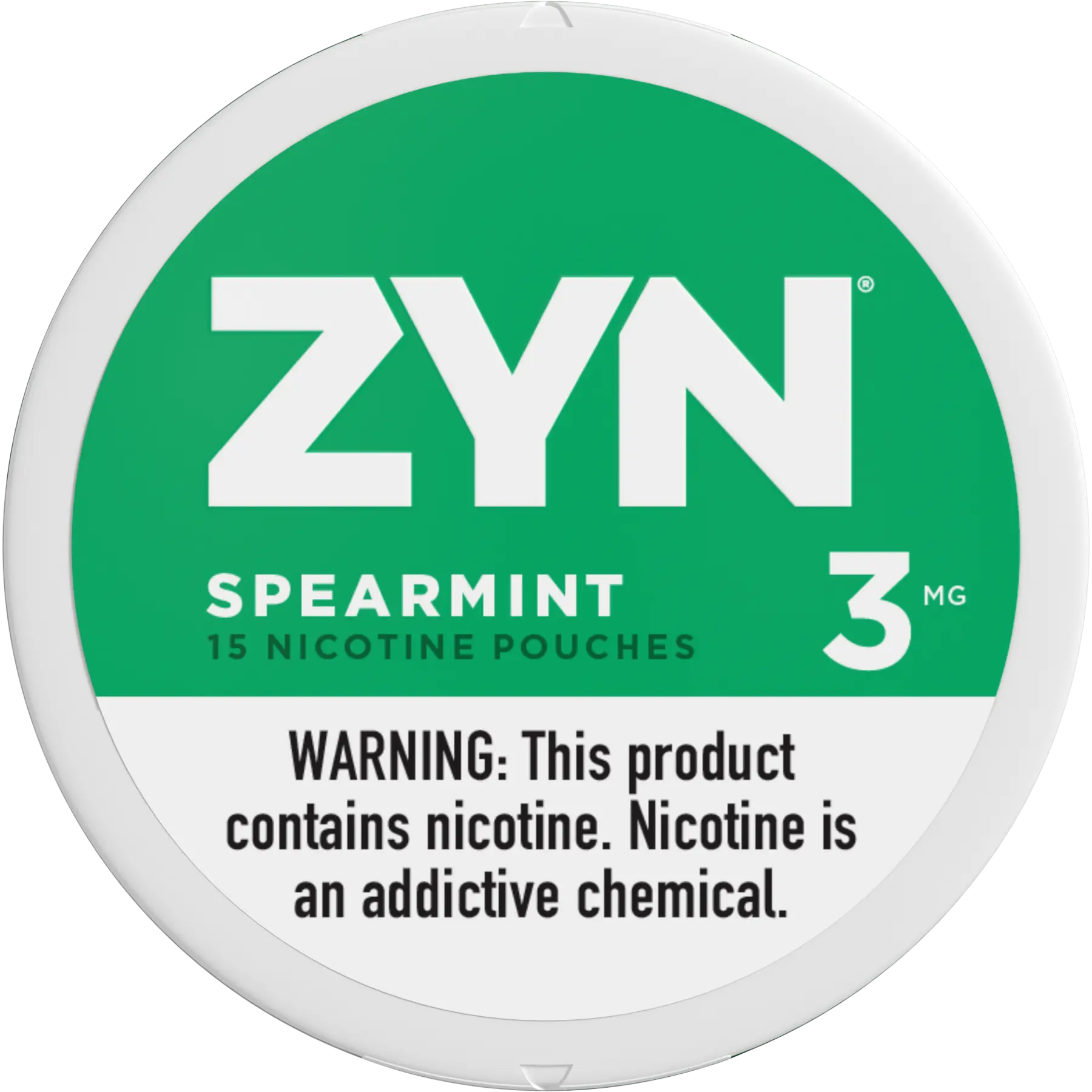 ZYN nicotine pouches in Spearmint flavor, 3mg strength – buy online at Buy Pouches Online
