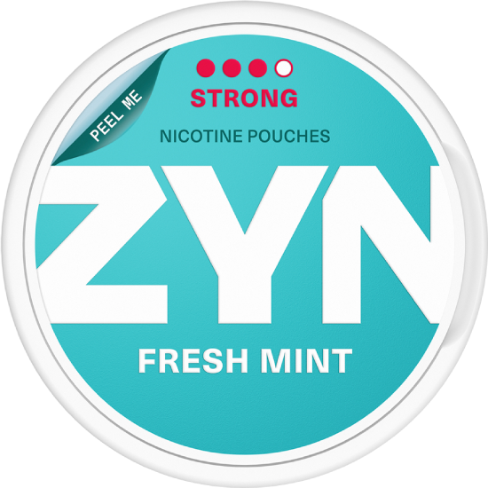 ZYN Fresh Mint nicotine pouches packaging on a white background